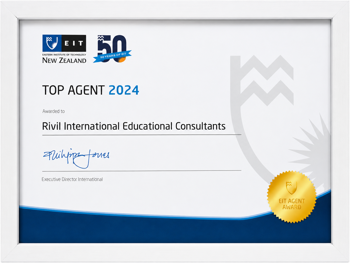 Eastern Institute of Technology Top Agent 2024 certificate