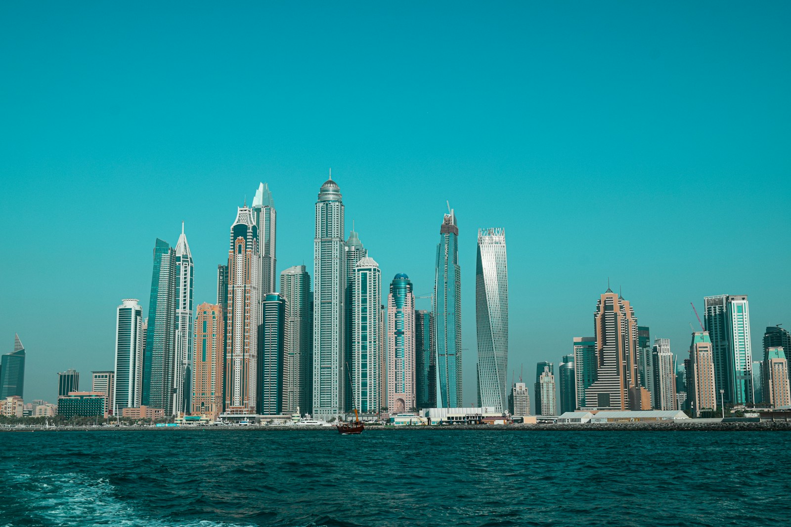 Dubai Marina skyline across the waterfront