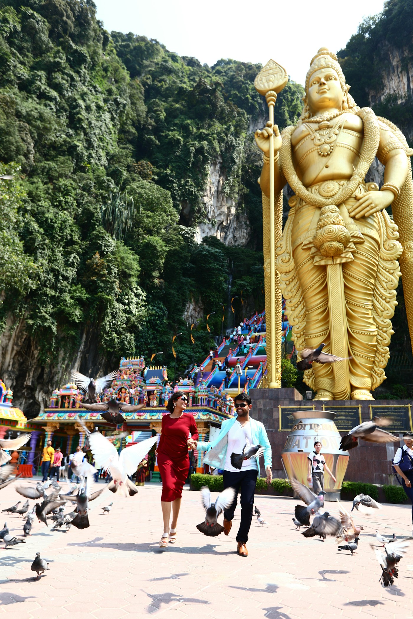 Colourful steps and temple entrance at Batu Caves