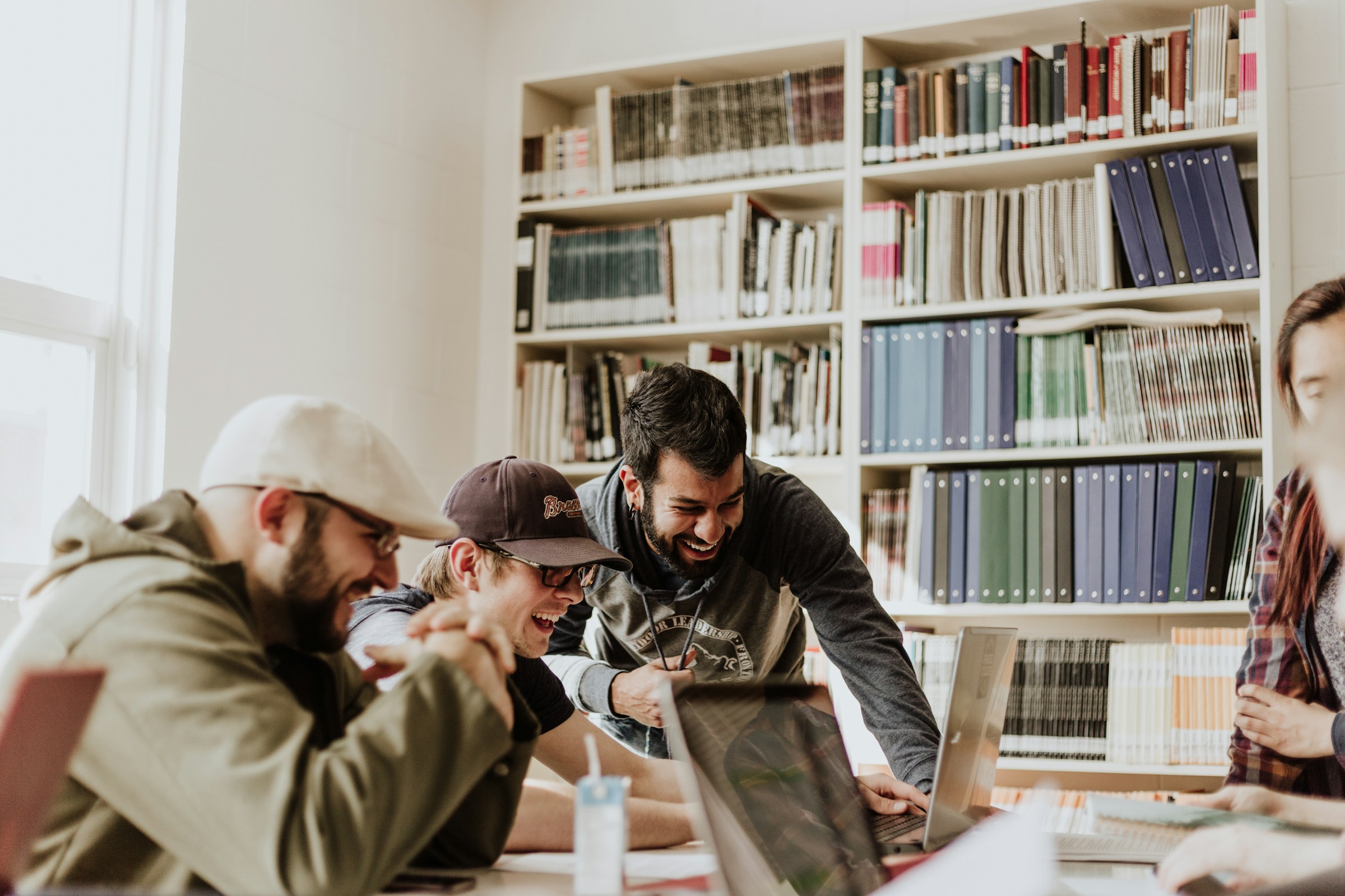 University students collaborating on campus